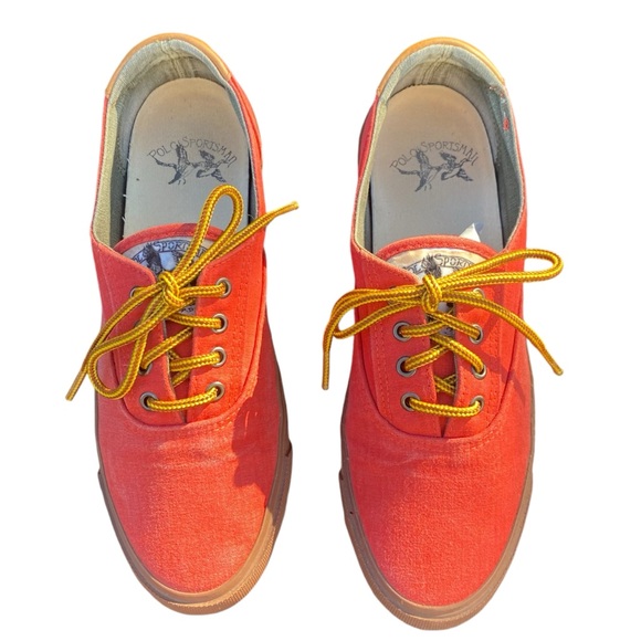 Vintage Polo Sportsman Red Canvas Lug Sole Bottom Quality Outdoor Shoes size 8.5 - Picture 6 of 15